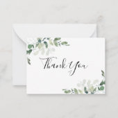 Carte De Correspondance Merci de Fête des mariées de calligraphie Eucalypt (Devant)