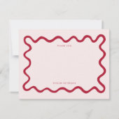 Carte De Correspondance Merci de la ligne rouge carré (Devant)