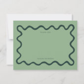 Carte De Correspondance Merci de la ligne verte très ondulée (Devant)