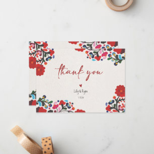 Carte De Correspondance Merci de la mariée rouge de la fête mexicaine