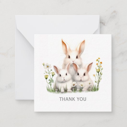 Carte De Correspondance Merci de lapin mignon personnalisé (Devant)