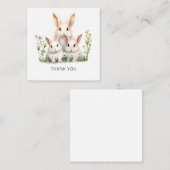 Carte De Correspondance Merci de lapin mignon personnalisé (Devant / Derrière)