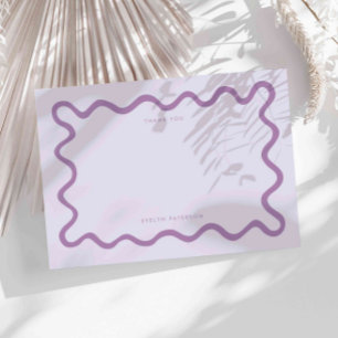 Carte De Correspondance Merci de ligne violet très ondulé