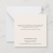 Carte De Correspondance Merci de logo commercial à script curieux simple (Dos)