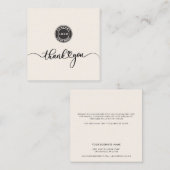 Carte De Correspondance Merci de logo commercial à script curieux simple (Devant / Derrière)