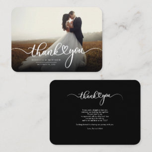 Carte De Correspondance Merci de Mariage à lettres-mains