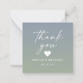 Carte De Correspondance Merci de Mariage bleu bleu vert Ombre Gradient (Devant)