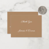 Carte De Correspondance Merci de Mariage Brown simple (Devant/Arrière en situation)