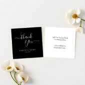 Carte De Correspondance Merci de Mariage de script blanc minimaliste du bu