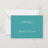 Carte De Correspondance Merci de Mariage Turquoise simple (Devant)