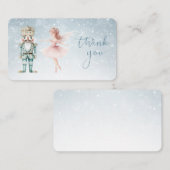Carte De Correspondance Merci de Noël Ballerina & Nutcracker (Devant / Derrière)