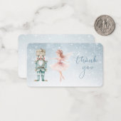 Carte De Correspondance Merci de Noël Ballerina & Nutcracker (Devant/Arrière en situation)