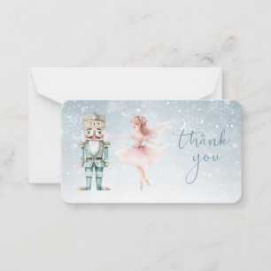 Carte De Correspondance Merci de Noël Ballerina & Nutcracker