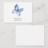Carte De Correspondance Merci de papillon bleu personnalisé (Devant / Derrière)