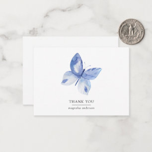 Carte De Correspondance Merci de papillon bleu personnalisé
