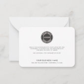 Carte De Correspondance Merci de script de logo simple pour l'entreprise (Dos)