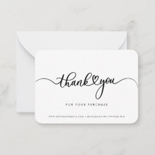 Carte De Correspondance Merci de script de logo simple pour l'entreprise