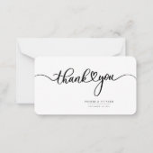 Carte De Correspondance Merci de script mini-budget à lettres manuscrites (Devant)