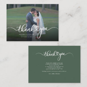 Carte De Correspondance Merci de script photo du Mariage budgétaire