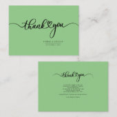 Carte De Correspondance Merci de script simple à main (Devant / Derrière)