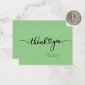 Carte De Correspondance Merci de script simple à main (Devant/Arrière en situation)