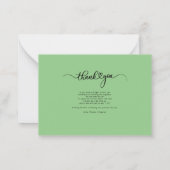 Carte De Correspondance Merci de script simple à main (Dos)