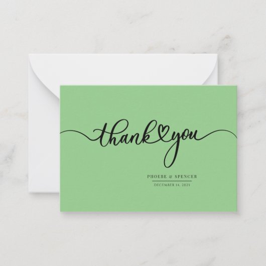 Carte De Correspondance Merci de script simple à main (Devant)