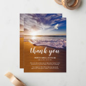 Carte De Correspondance Merci de sympathie funéraire de plage (Devant/Arrière en situation)