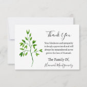 Carte De Correspondance Merci de sympathie funéraire verdoyante (Devant)