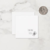 Carte De Correspondance Merci de tournesol simple Monogramme blanc (Devant/Arrière en situation)