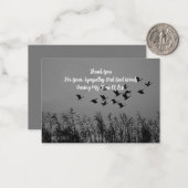 Carte De Correspondance Merci d'herbe volante aux oiseaux (Devant/Arrière en situation)