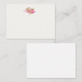 Carte De Correspondance Merci d'hirondelle rose rétro (Devant / Derrière)