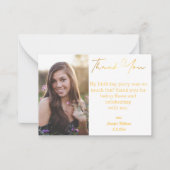 Carte De Correspondance merci doux 16 anniversaire or photo (Devant)