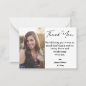 Carte De Correspondance merci doux 16 anniversaire simple photo (Devant)