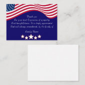 Carte De Correspondance Merci du drapeau américain (Devant / Derrière)