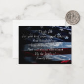 Carte De Correspondance Merci du drapeau américain (Devant/Arrière en situation)