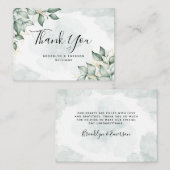 Carte De Correspondance MERCI du Mariage de feuillage vert Eucalyptus BUDG (Devant / Derrière)