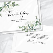 Carte De Correspondance MERCI du Mariage de feuillage vert Eucalyptus BUDG