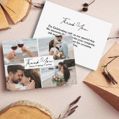 Carte De Correspondance merci écriture mariage 4 photos collage