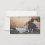 Carte De Correspondance merci écriture moderne mariage photo (Devant)