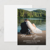 Carte De Correspondance Merci élégant moderne photo Mariage (Devant / Derrière)