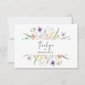 Carte De Correspondance Merci Fête des mariées fleur sauvage (Devant)