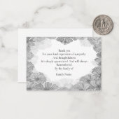 Carte De Correspondance Merci feuille monochrome (Devant/Arrière en situation)