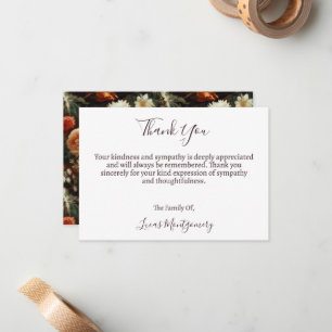 Carte De Correspondance Merci Fleur Funéraire De Dahlias, Sympathie
