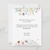 Carte De Correspondance Merci fleur sauvage Baby shower (Dos)