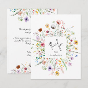 Carte De Correspondance Merci fleur sauvage Baby shower