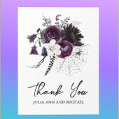 Carte De Correspondance Merci Fleurs de mariage Halloween prune pourpre