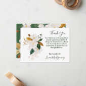 Carte De Correspondance Merci funéraire de Magnolia, Sympathie (Devant/Arrière en situation)