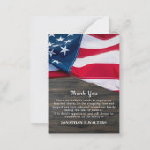 Carte De Correspondance Merci funéraire du drapeau patriotique commémorati (Dos)