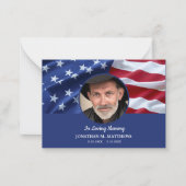 Carte De Correspondance Merci funéraire du drapeau patriotique vétéran (Devant)